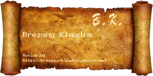 Brezsny Klaudia névjegykártya